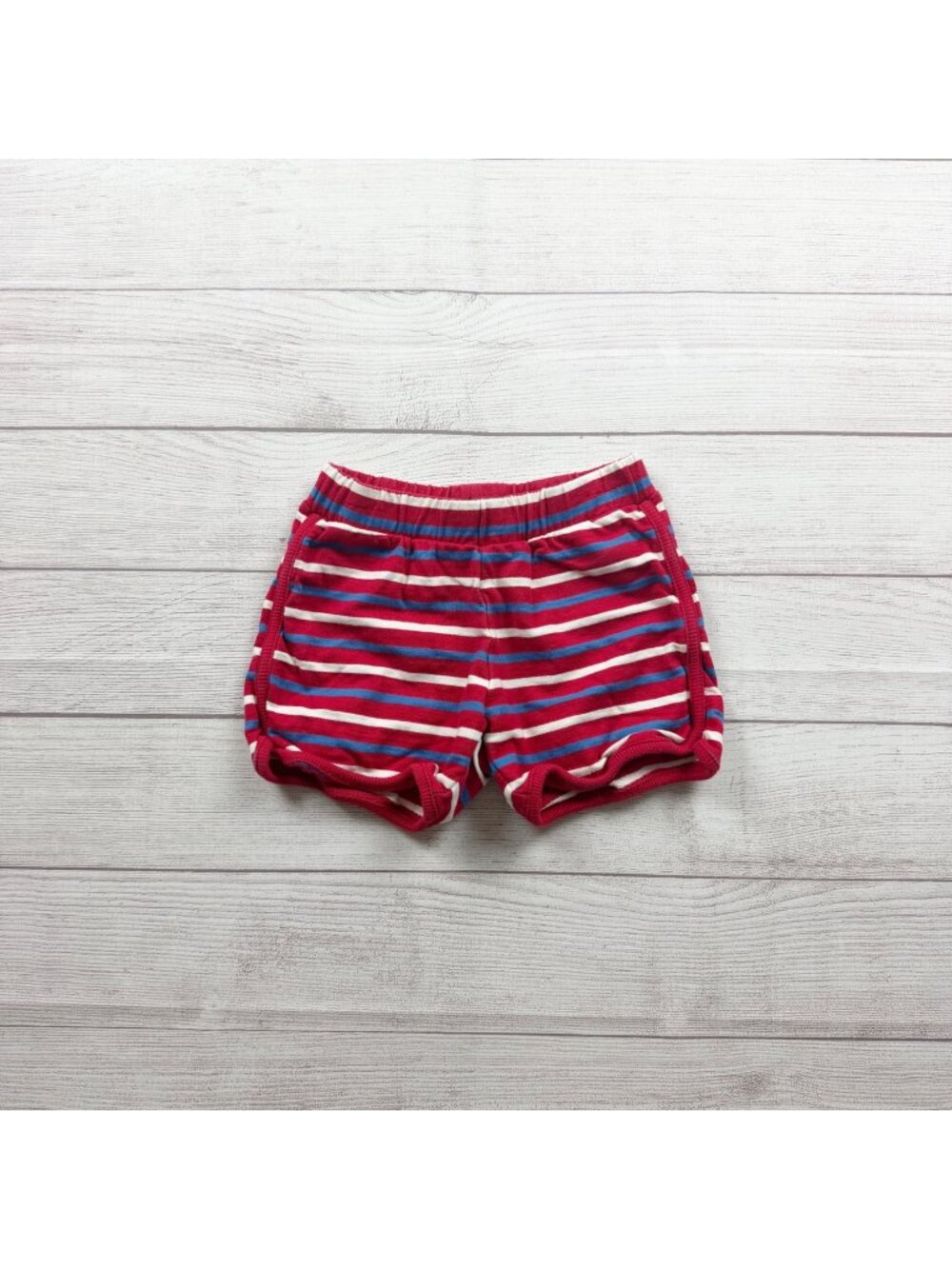 Hanna Andersson Red White Blue Striped Shorts 120 6-7